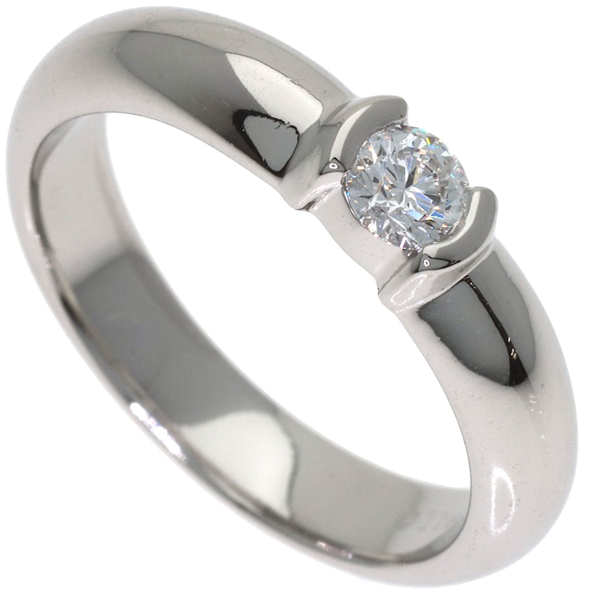 TIFFANY&Co. ティファニー ドッツ ソリティア ダイヤモンド リング・指輪 PT950 レディース [中古]