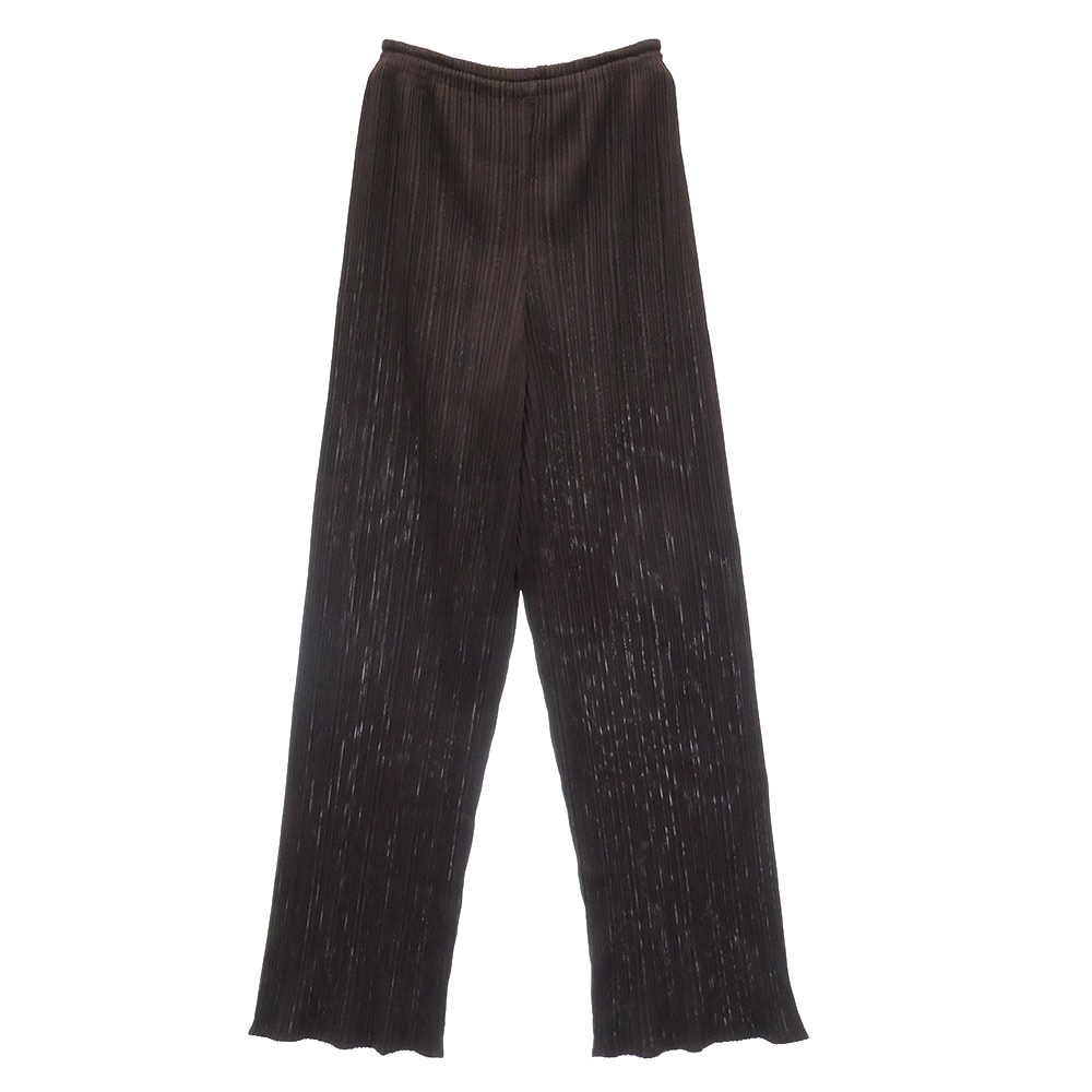PLEATS PLEASE プリーツプリーズ イッセイミヤケ PP53-JF209 プリーツ加工 ストレート パンツ ブラウン系 3【中古】