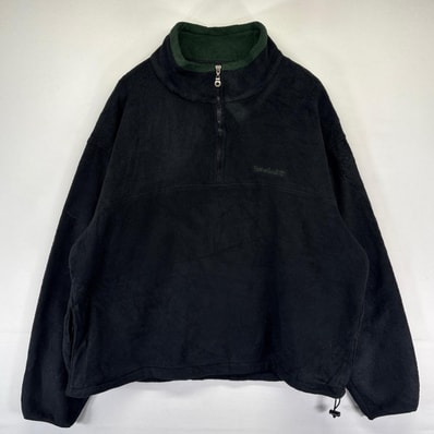 古着 ティンバーランド Timberland USA製 ハーフジップフリースジャケット 大きいサイズ プルオーバー 2XL ブラック系 メンズ