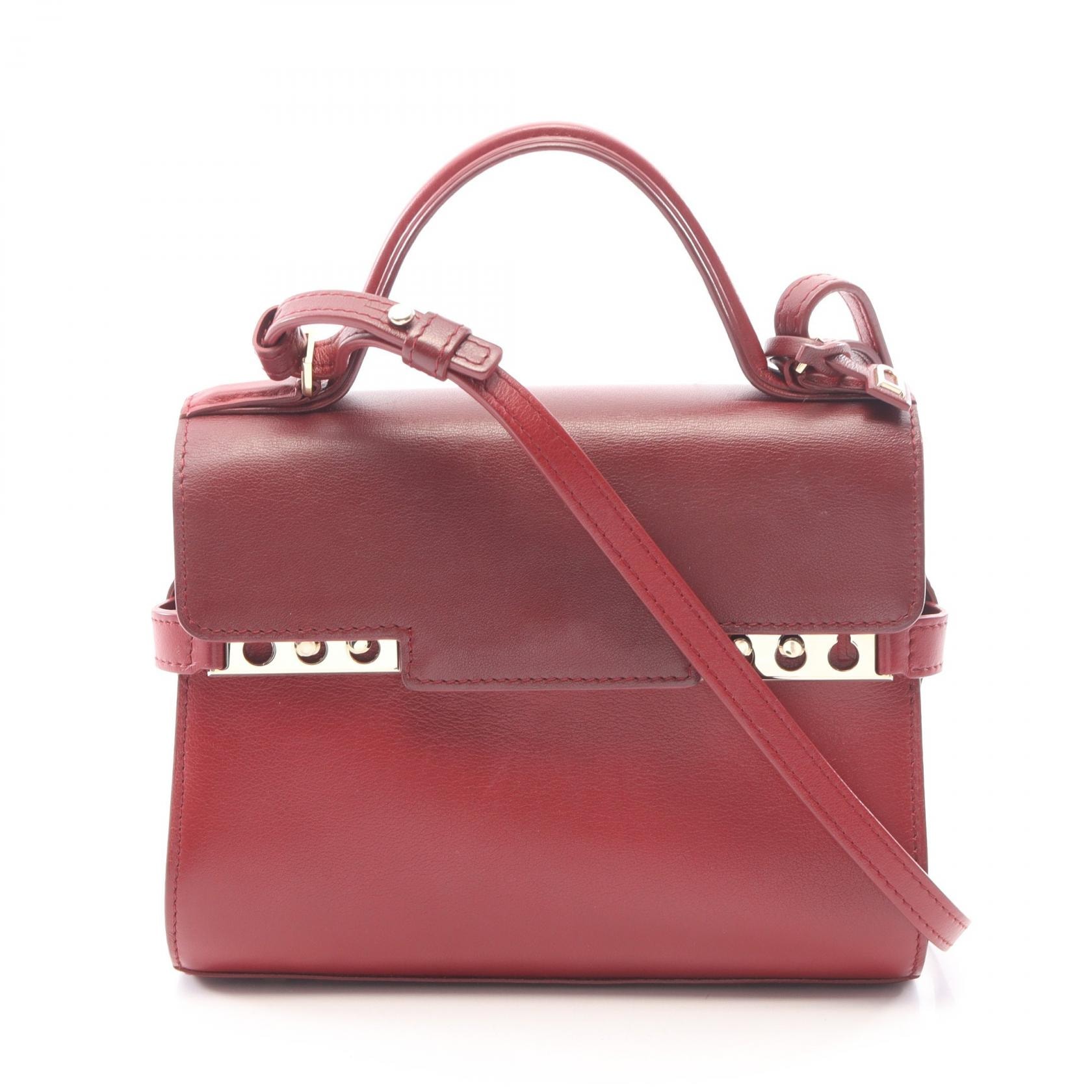 デルヴォー Delvaux タンペートPM 2WAY ハンドバッグ バッグ レザー レディース ボルドー系 【中古】