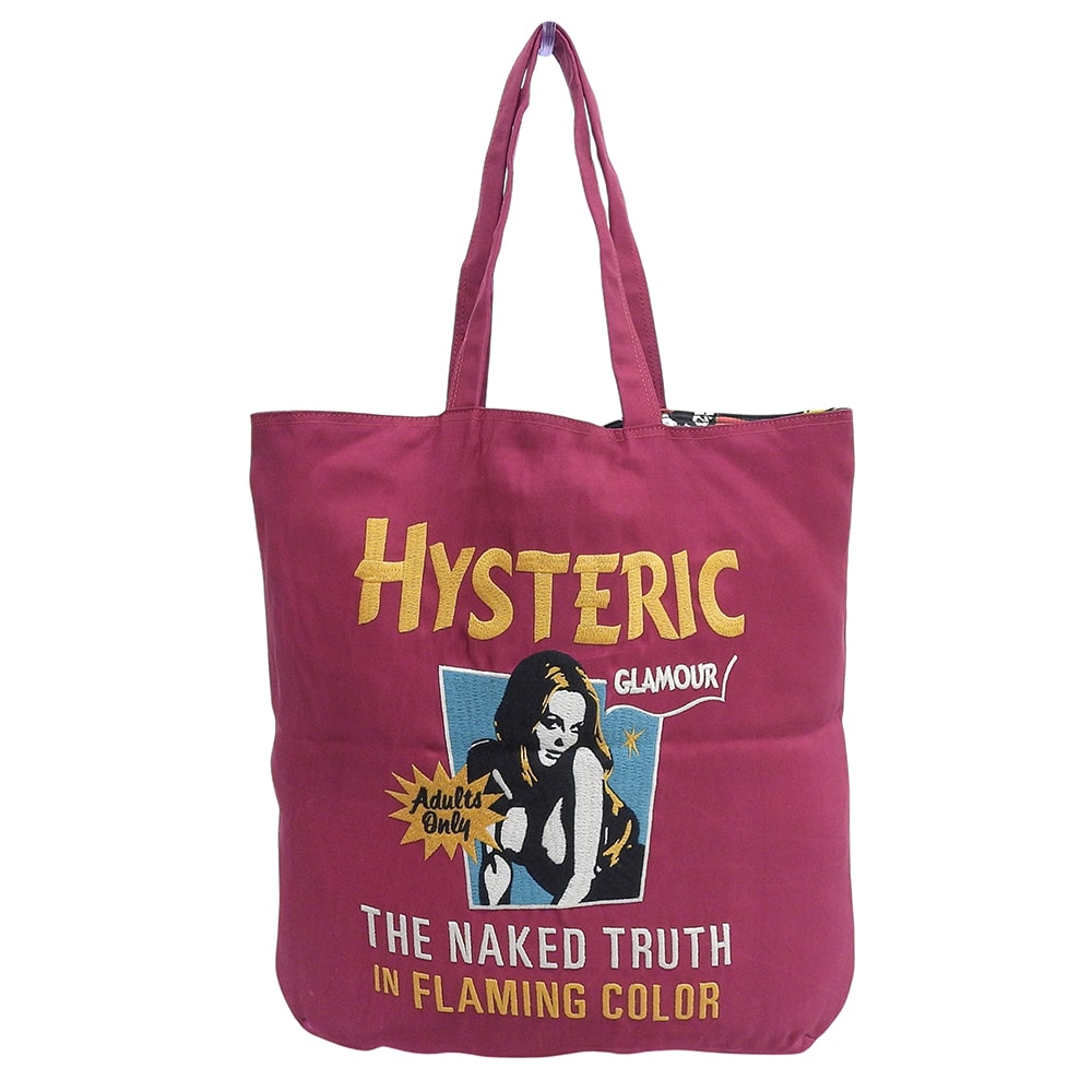 ヒステリックグラマー リバーシブル ヒスガール刺繍 トートバッグ レディース バーガンディ