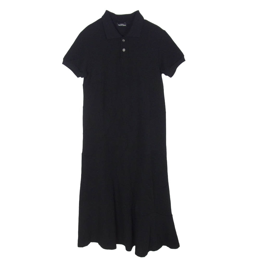 tricot COMME des GARCONS トリココムデギャルソン AD1996 90s ヴィンテージ アーカイブ カーブシーム ウール ポロシャツ 半袖 ワンピース ブラック系【中古】