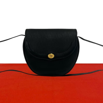 Christian Dior ディオール ハニカム 柄 ロゴ レザー PVC ショルダーバッグ ブラック
75362