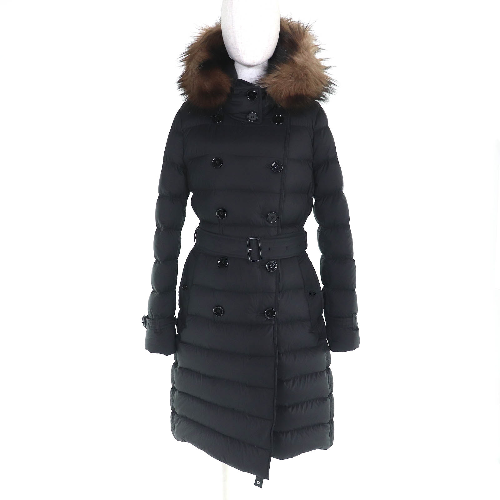 美品 バーバリー ダウンコート ブラック レディース M 8021881