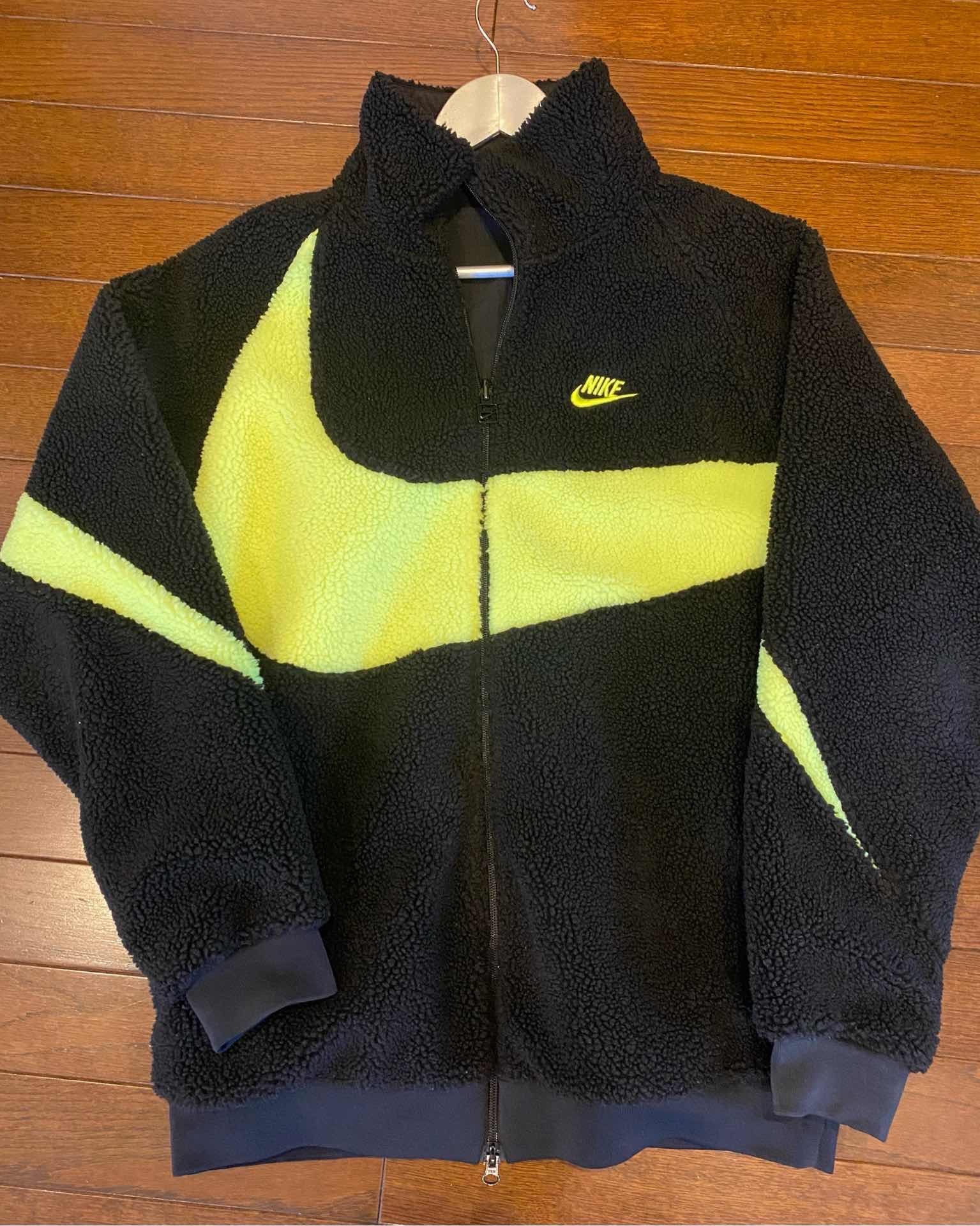 Nike Big Swoosh Reversible Boa Jacket"Black Neon"
