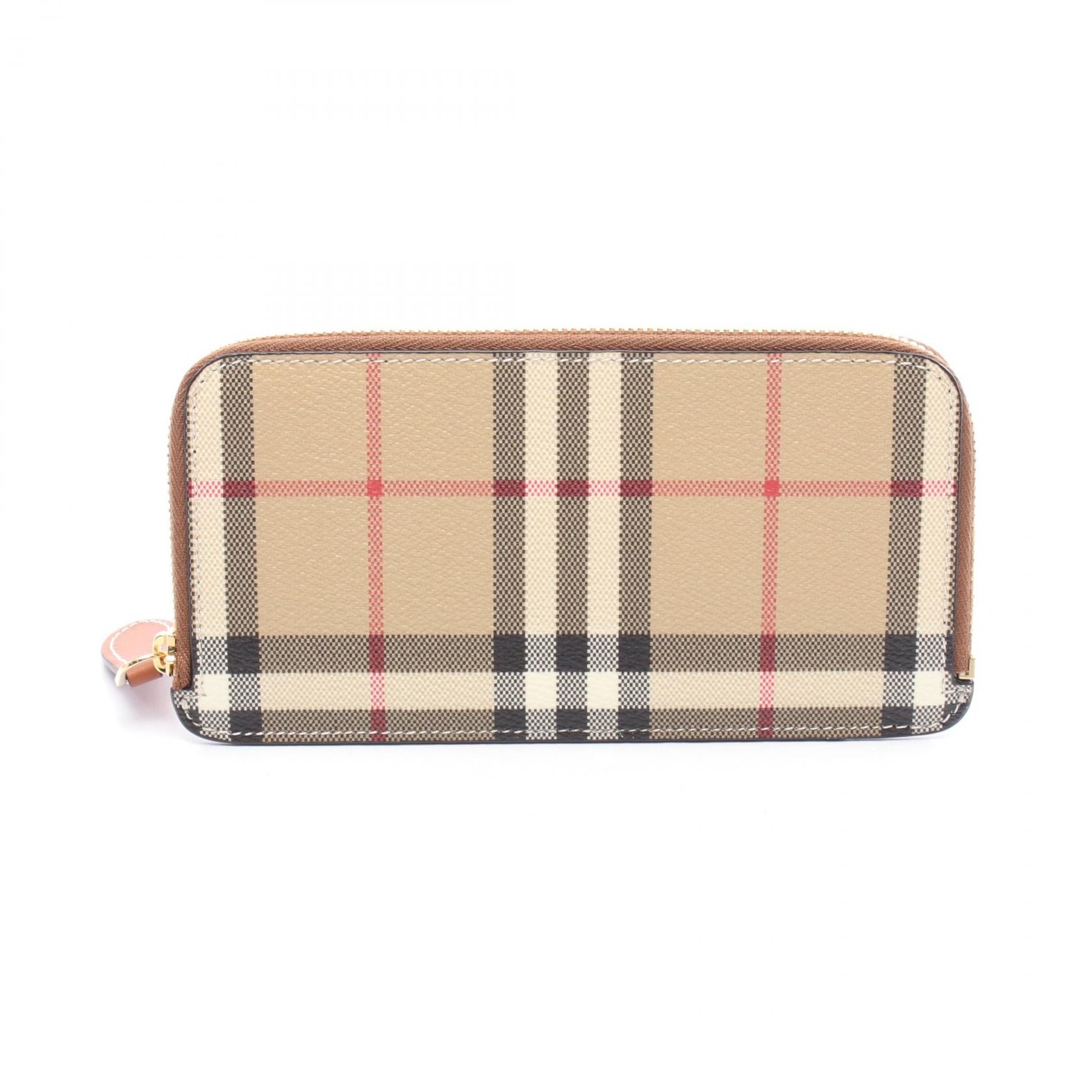 バーバリー BURBERRY ロング コインケース 財布 レザー PVC レディース ベージュ系 / ブラウン系 / マルチカラー 8094447 【中古】