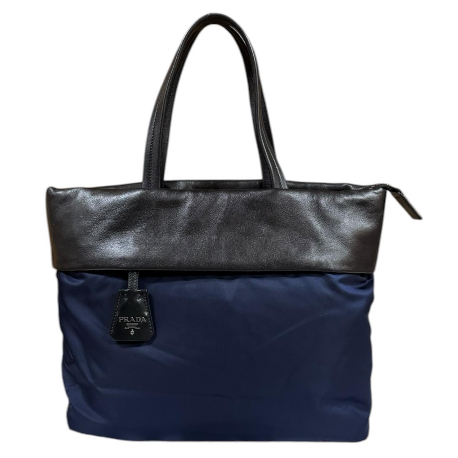 プラダ トートバッグ ナイロン 1BG047 ネイビー レディース PRADA  中古