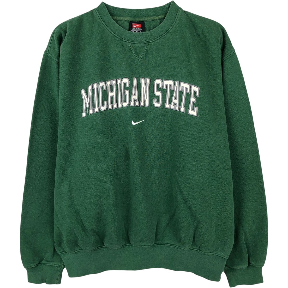 古着 ~00年代 ナイキ NIKE TEAM MICHIGAN STATE ミシガン州立大学 センターロゴ カレッジスウェットシャツ トレーナー メンズM相当/eaa652388