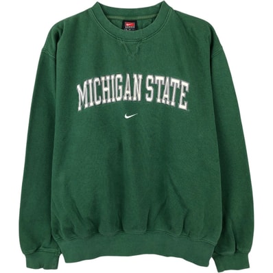 古着 ~00年代 ナイキ NIKE TEAM MICHIGAN STATE ミシガン州立大学 センターロゴ カレッジスウェットシャツ トレーナー メンズM相当/eaa652388