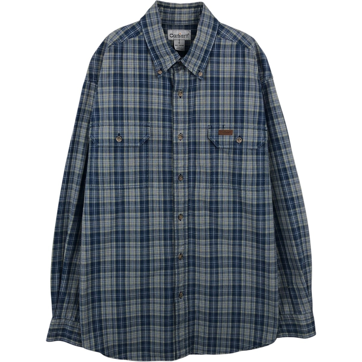 古着 カーハート Carhartt チェック柄 長袖 ボタンダウン ワークシャツ メンズL相当/eaa647645