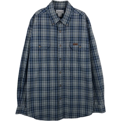 古着 カーハート Carhartt チェック柄 長袖 ボタンダウン ワークシャツ メンズL相当/eaa647645