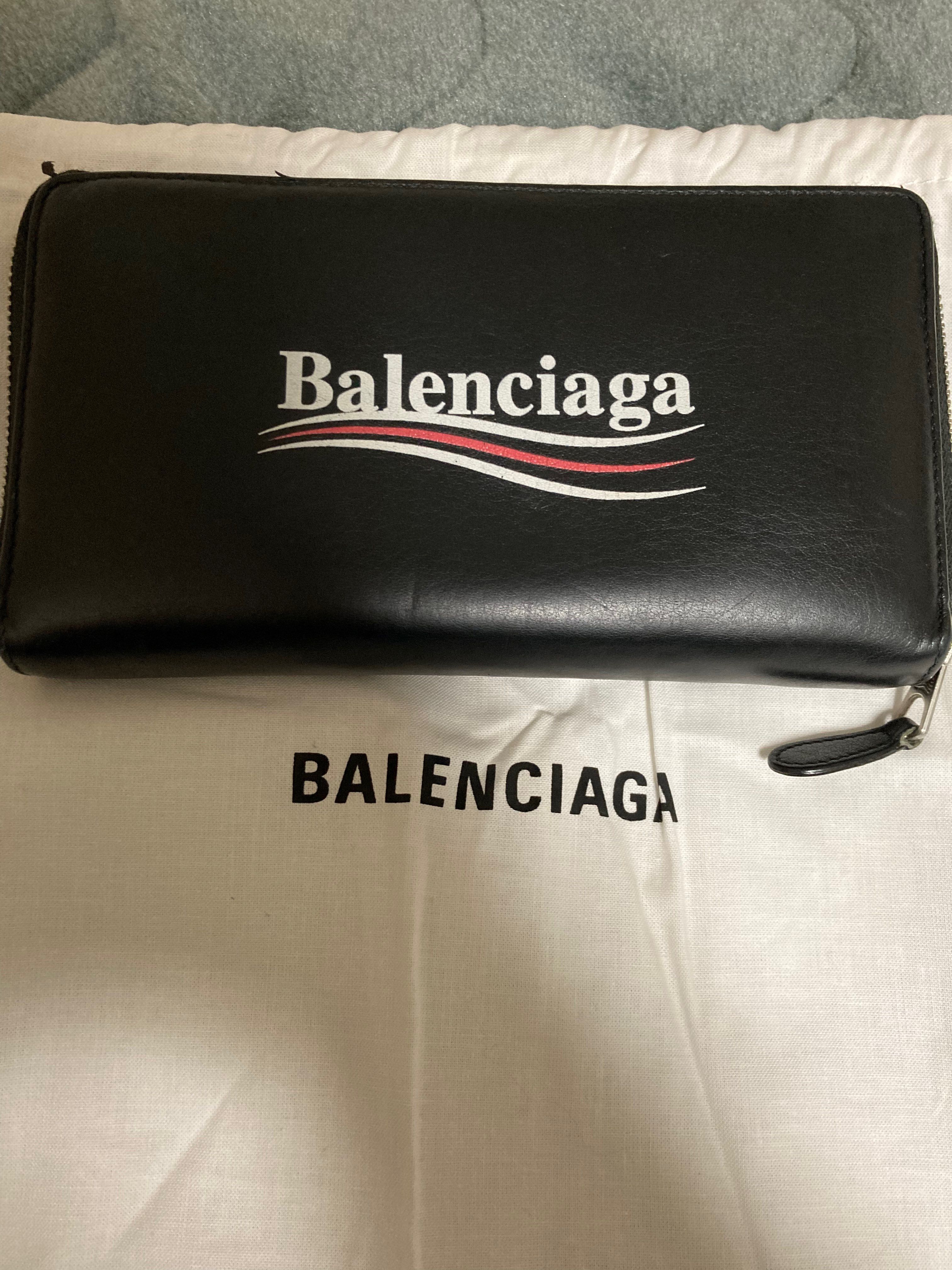 BALENCIAGA Political Campaign Zip Around Wallet "Black"