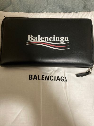 BALENCIAGA Political Campaign Zip Around Wallet "Black"