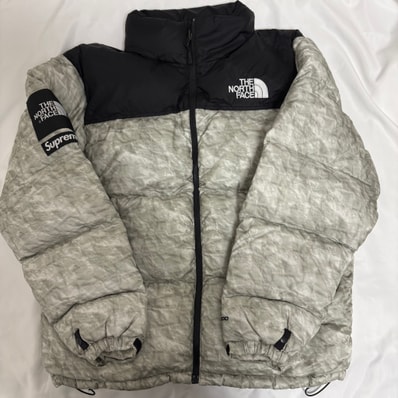 Supreme x The North Face Nuptse Jacket "White Paper Print"