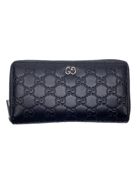 GUCCI Signature Leather Zip Around Wallet "Black"