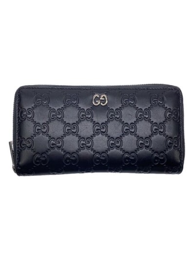 GUCCI Signature Leather Zip Around Wallet "Black"