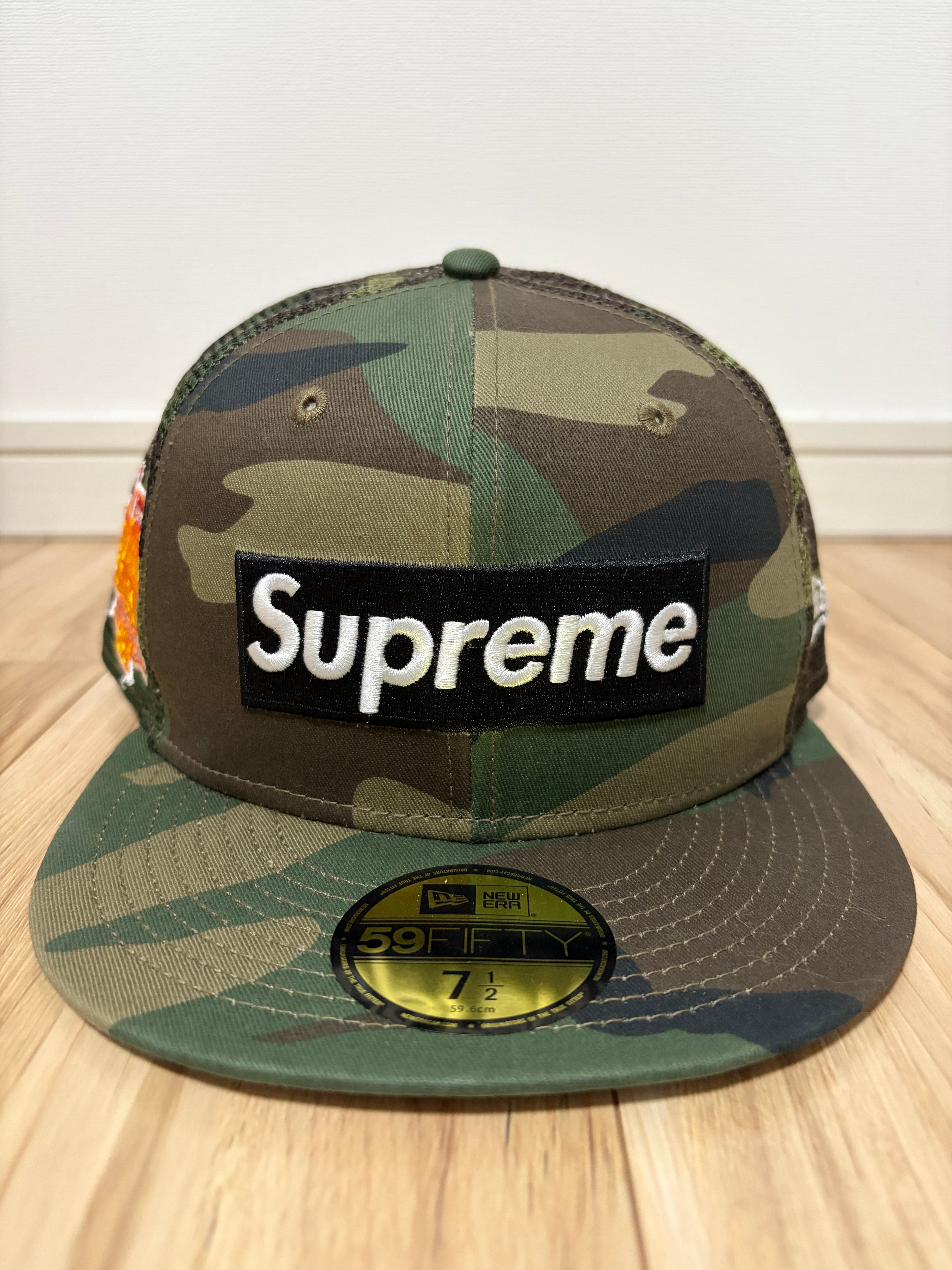 Supreme Box Logo Mesh Back New Era "Woodland Camo" (24SS)