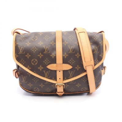 ルイ・ヴィトン LOUIS VUITTON ソミュール30 ショルダーバッグ バッグ PVCコーティングキャンバス レザー モノグラム レディース ブラウン系 M42256 【中古】