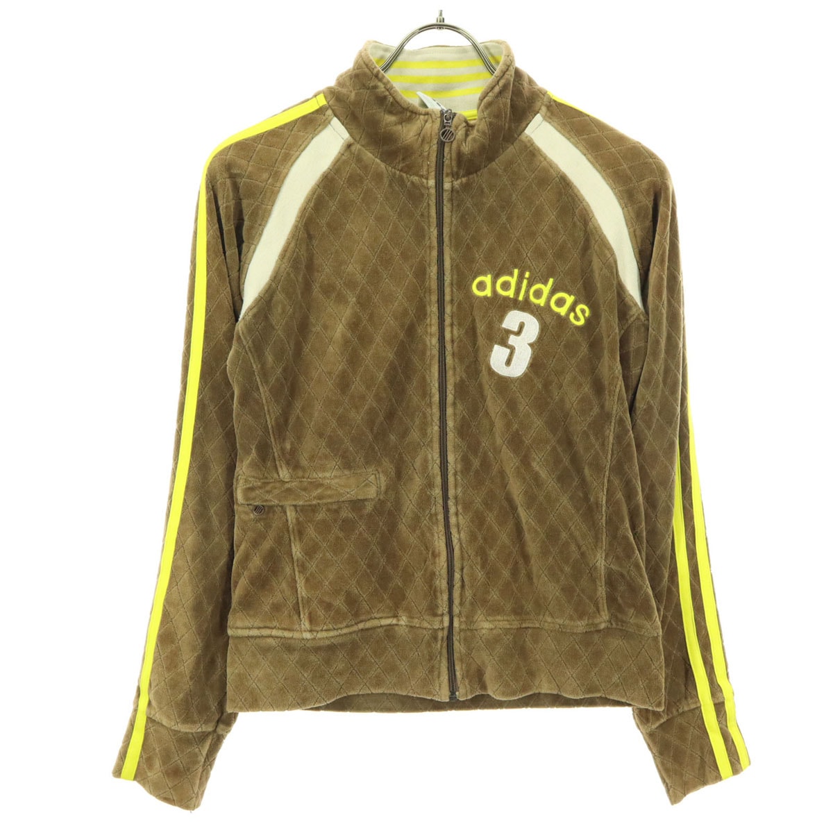 adidas アディダス ロゴ刺繍 長袖 トラックジャケット M ブラウン