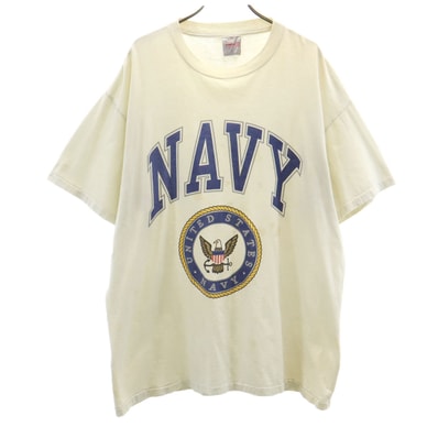 ONEITA オニータ 90s アメリカ海軍 オールド NAVY 半袖 Tシャツ XL アイボリー シングルステッチ アメリカ海軍