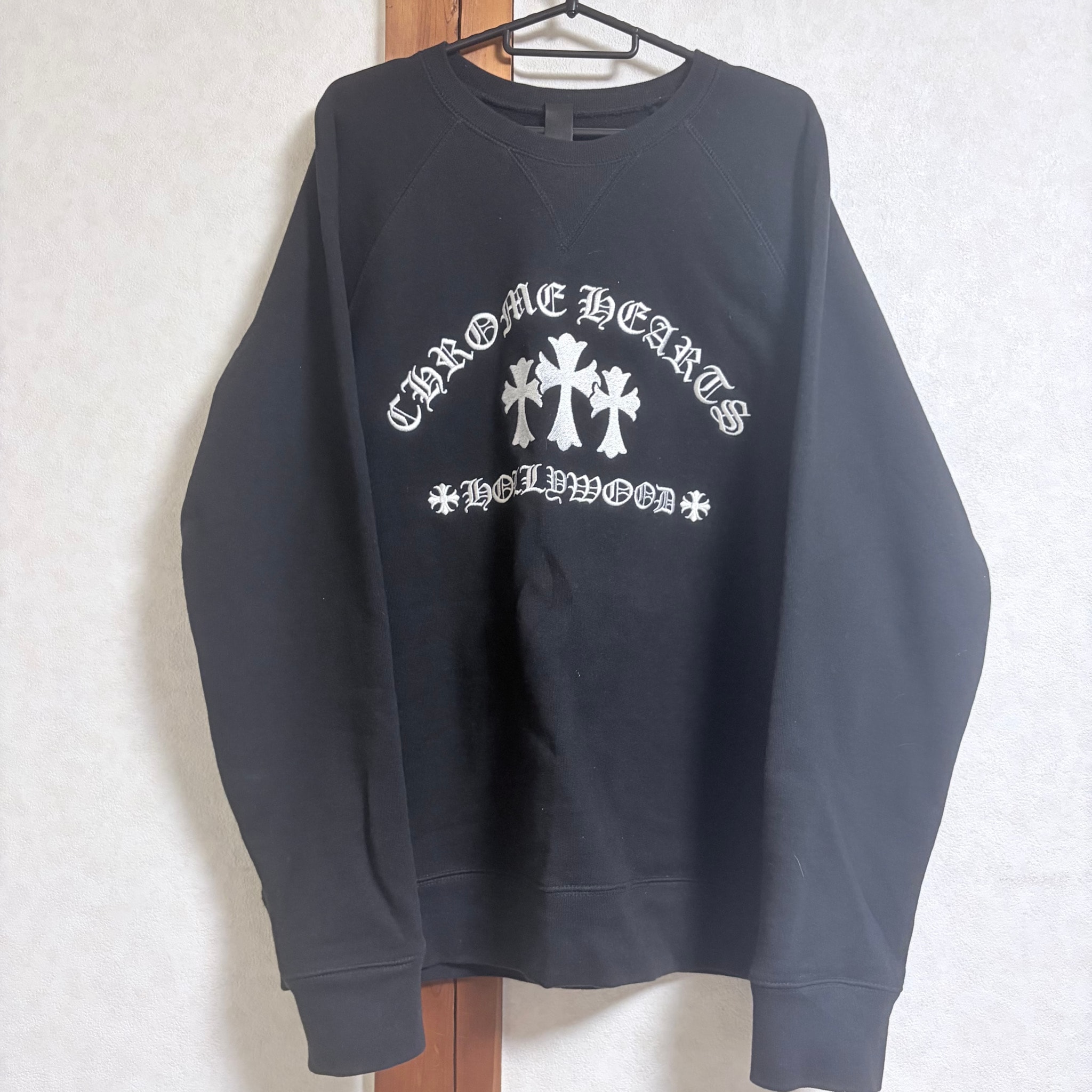 Chrome Hearts Sailin on Crew Triple Cross Logo Embroidery Sweat with Label "Black"