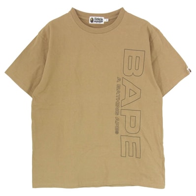 A BATHING APE アベイシングエイプ Tシャツ BAPE ロゴプリント 半袖 Tシャツ カットソー ブラウン系 M【中古】