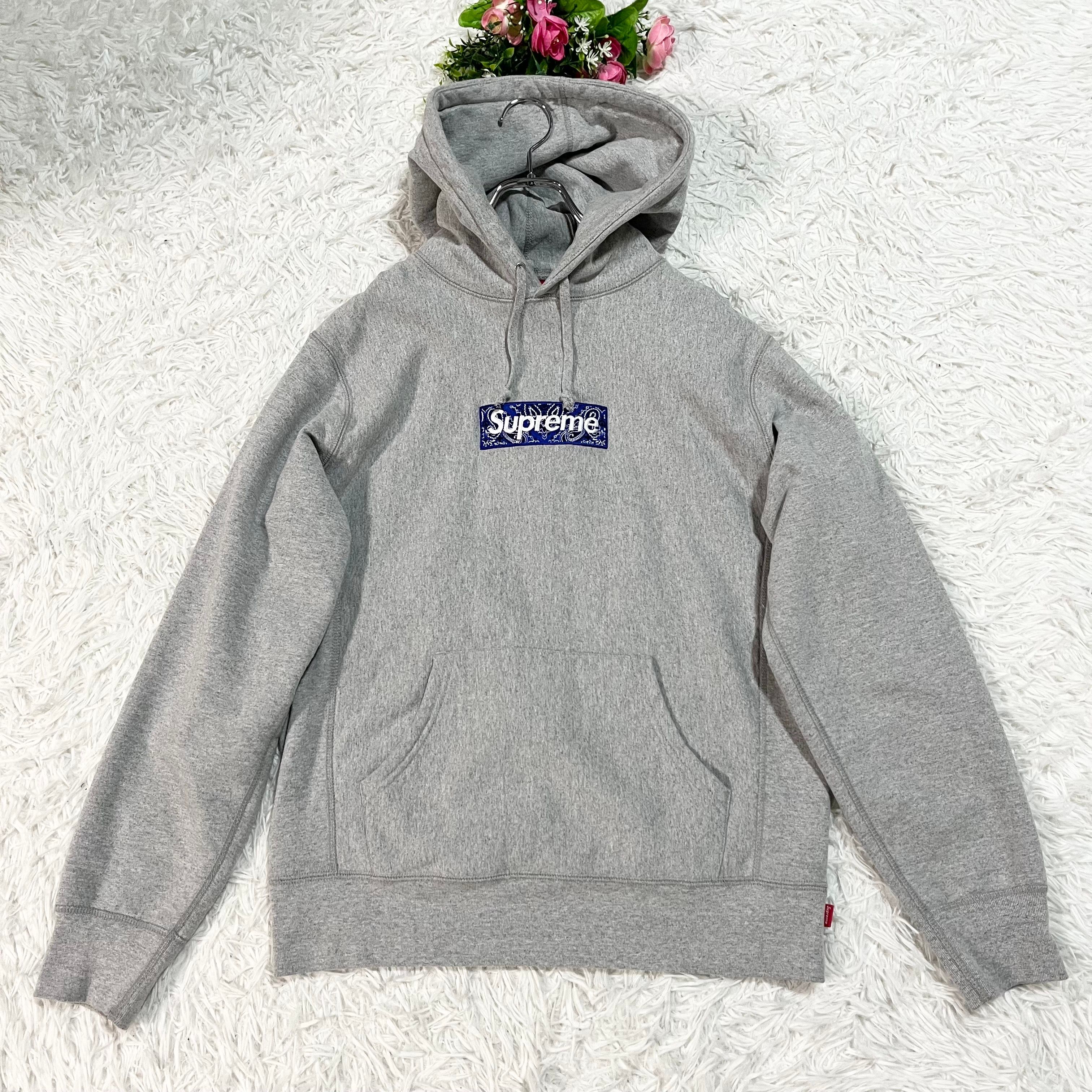 Supreme Bandana Box Logo Hooded Sweatshirt "Grey"