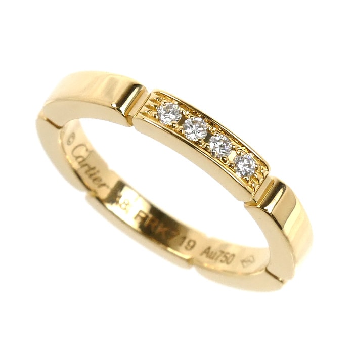 CARTIER カルティエ K18YG イエローゴールド マイヨンパンテール 4Pダイヤ リング・指輪 B4080348 ダイヤモンド 8号 48 3.7g レディース【中古】【美品】