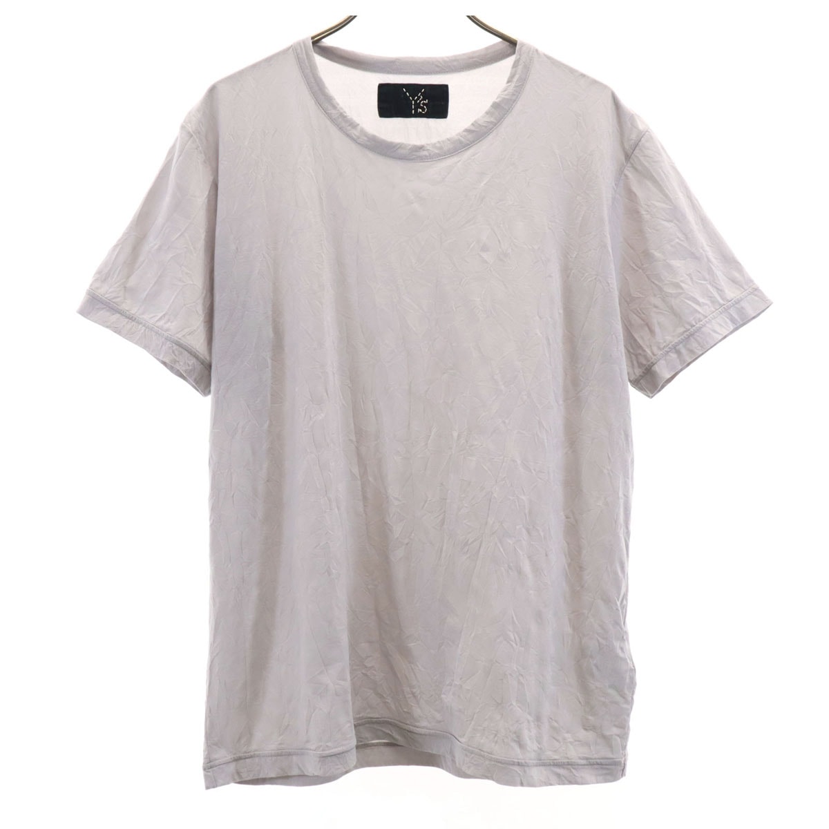 Y's ワイズ 日本製 半袖 ワッシャー加工 Tシャツ 3 グレー ヨウジヤマモト