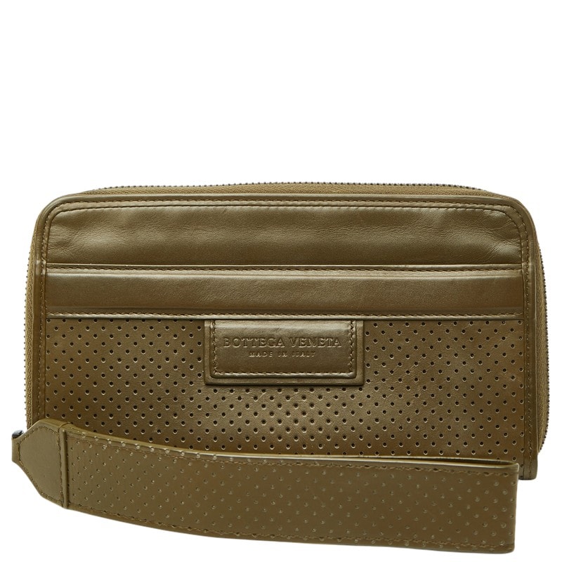 ボッテガヴェネタ レッジェーロ 長財布 ラウンドファスナー カーキグリーン レザー レディース BOTTEGAVENETA 中古