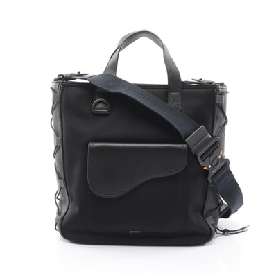 ディオール Dior DIOR × sacai サドル 2WAY トートバッグ バッグ ナイロン レザー メンズ ブラック系 1ADSH198USH 【中古】
