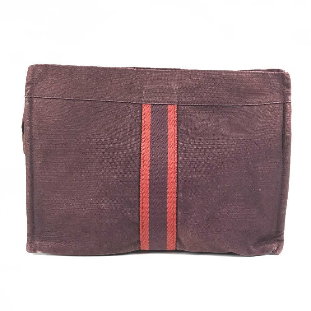エルメス HERMES フールトゥ カバン ポーチ バッグ セカンドバッグ クラッチバッグ コットン ワインレッド