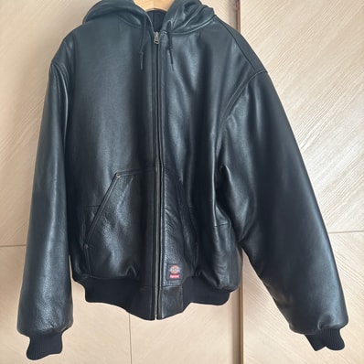 Supreme x Dickies Hooded Leather Work Jacket "Black"