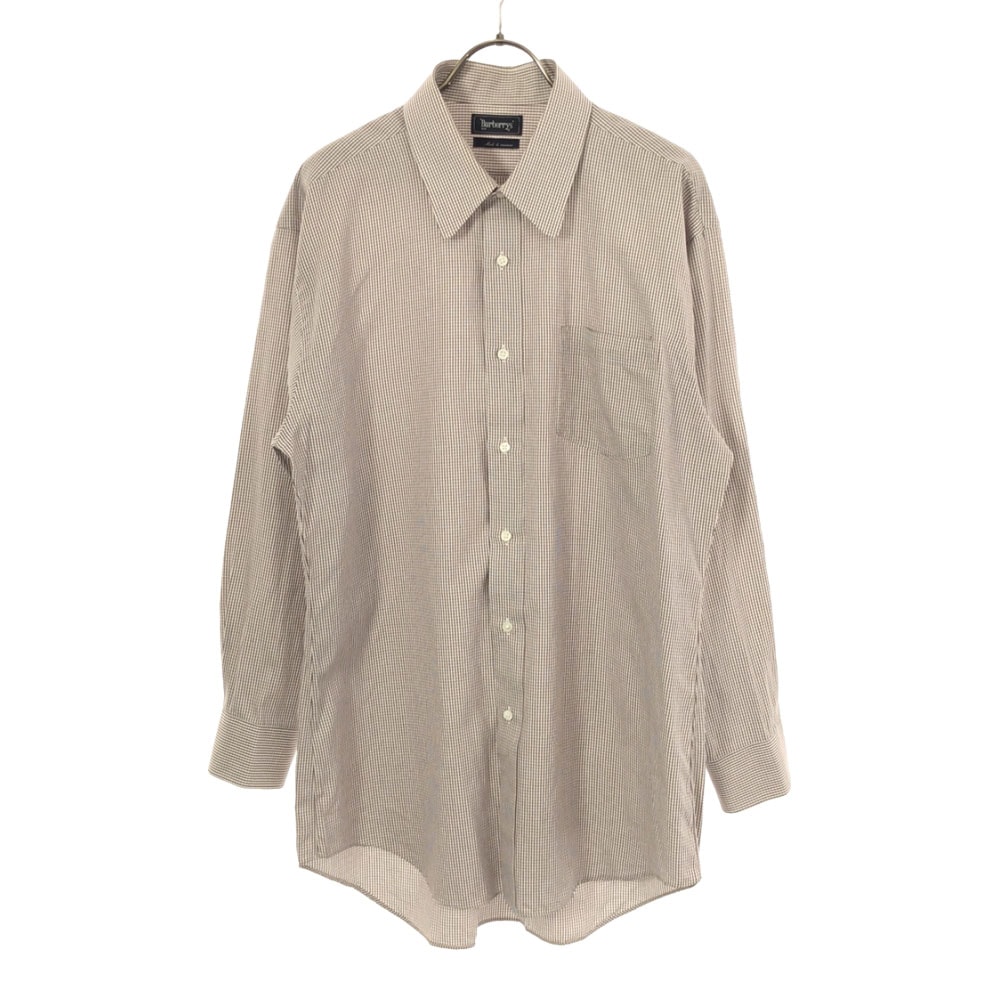 Burberrys バーバリーズ 日本製 チェック 長袖 コットンシャツ S ホワイト×レッド系