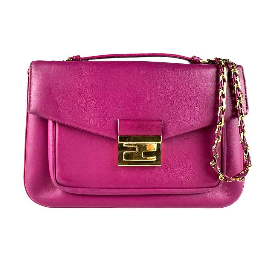 フェンディ FENDI ショルダーバッグ レザー マゼンタ レディース 8BR677-P05【中古】 z8360