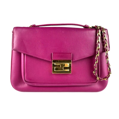 フェンディ FENDI ショルダーバッグ レザー マゼンタ レディース 8BR677-P05【中古】 z8360