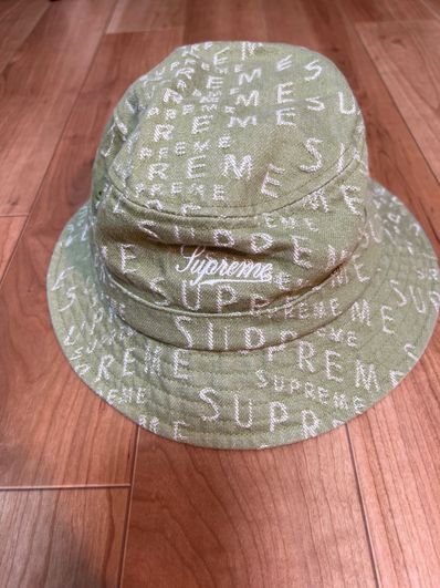 Supreme Warp Jacquard Logos Denim Crusher "Sage"