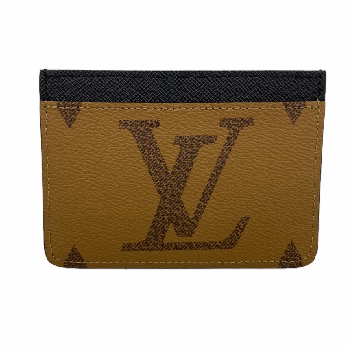 【6db0933-k】ルイヴィトン カードケース モノグラム・リバース ポルトカルトLVサイドアップ M81462 ブラウン【中古】レディース