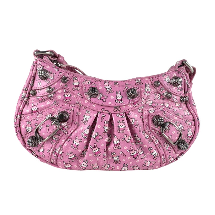 バレンシアガ BALENCIAGA ショルダーバッグ ハンドバッグ バニーニューイヤー ル カゴール ミニ レザー ピンク レディース 695814【中古】 z8202