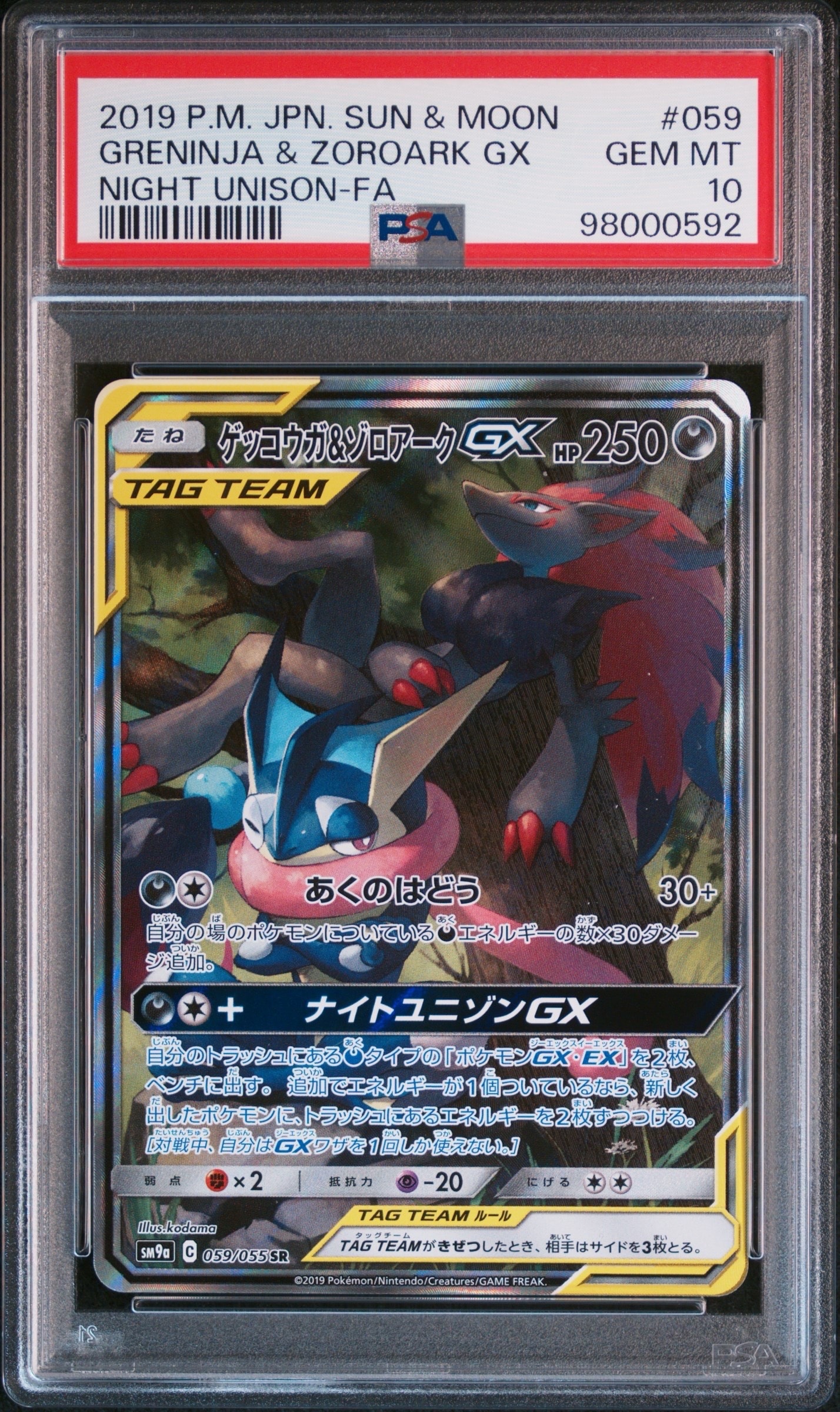 ゲッコウガ&ゾロアークGX SR: SA[SM9a 059/055](強化拡張パック「ナイトユニゾン」)