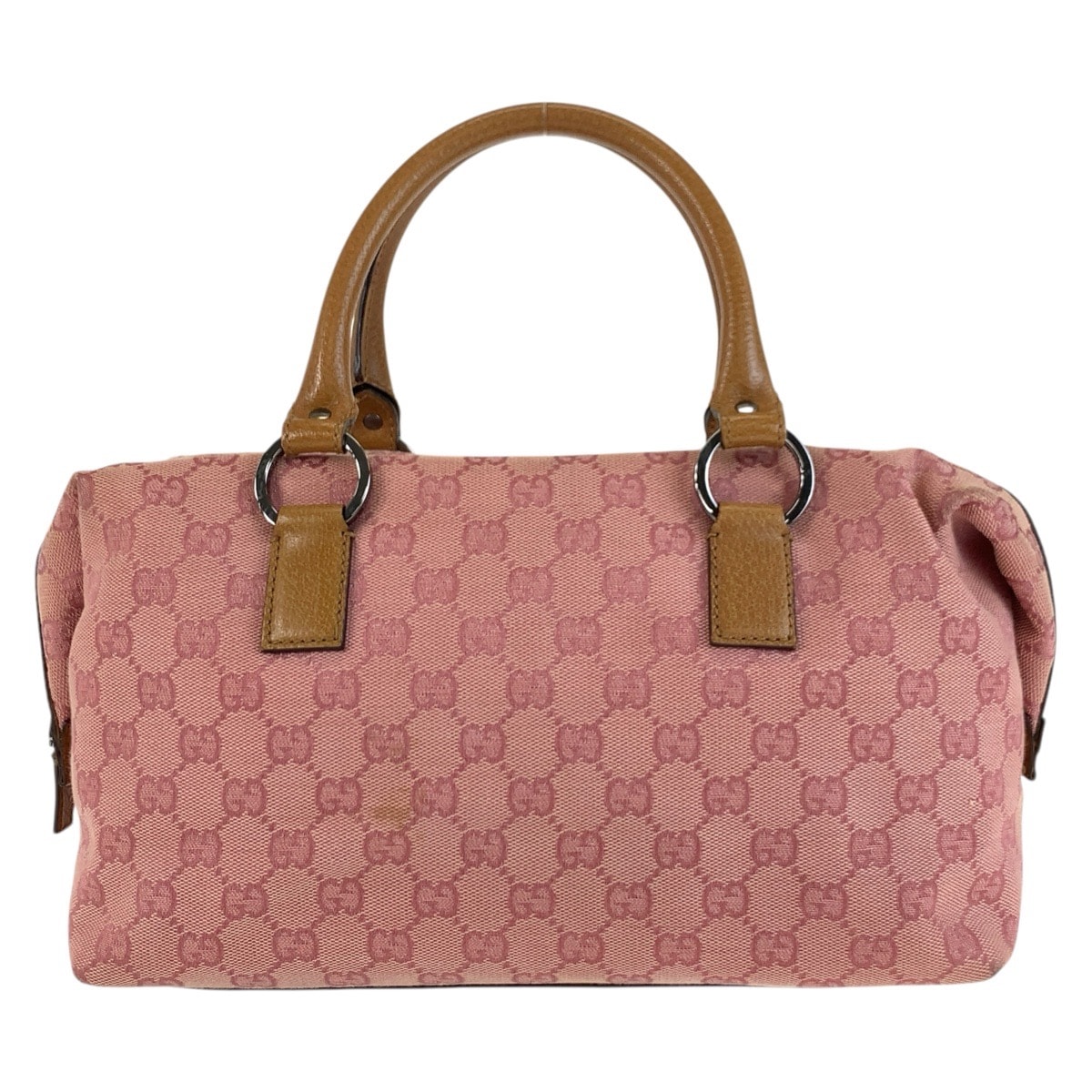 GUCCI グッチ　ベビーグッチ　ブタ　ブラウン　ピンク　キャンバス B (目立った傷や汚れなし)】GUCCI グッチ ピンク ブラウン シルバー