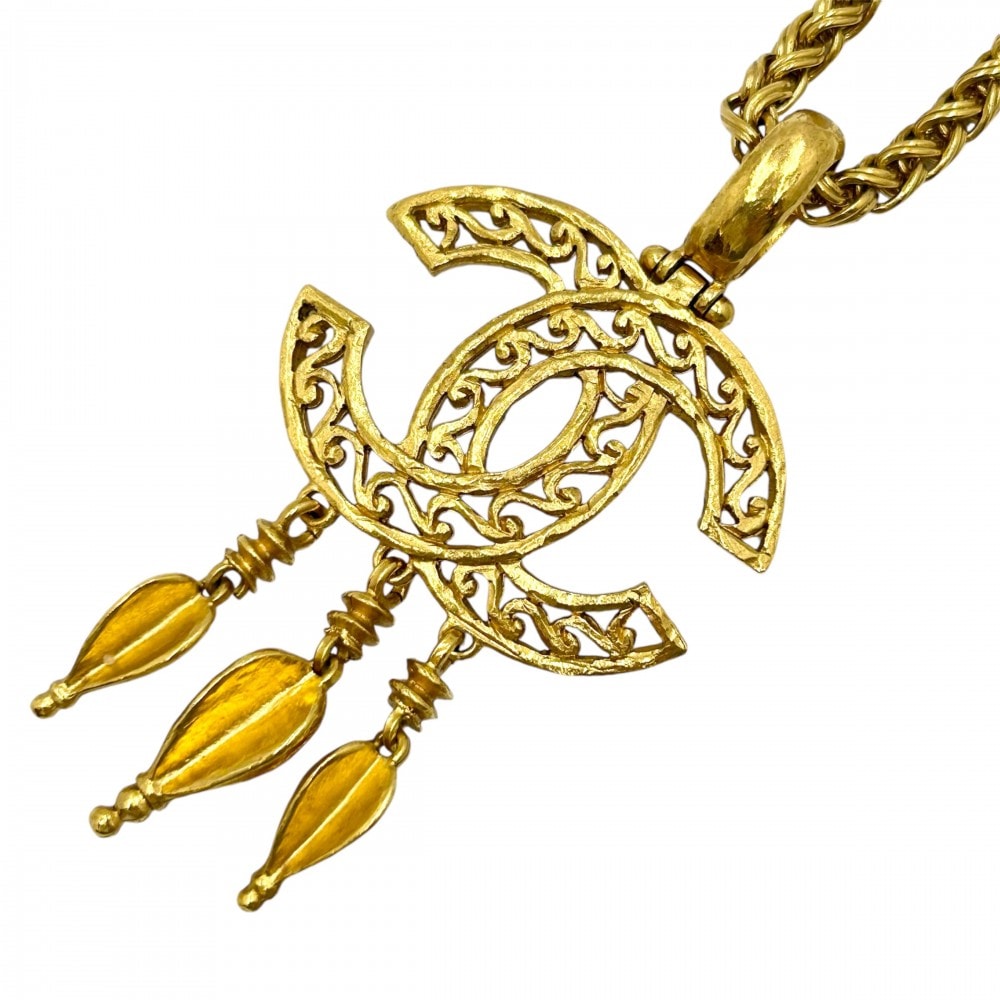 CHANEL シャネル ネックレス ココマーク ロングネックレス スイング アクセサリー ココ ヴィンテージ ペンダント GP    95A ゴールド レディース 約81.5g 美品 1995年【中古品】