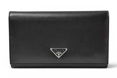 プラダ 財布 PRADA 長財布 M608 SAFFIANO/レザー NERO/ブラック ヴィンテージ【中古】