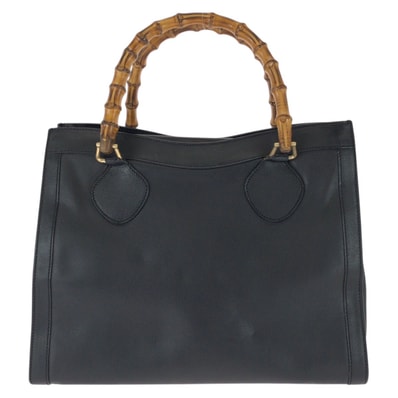 GUCCI グッチ バンブー ブラック 黒 ゴールド金具 レザー トートバッグ ハンドバッグ 604235 【中古】