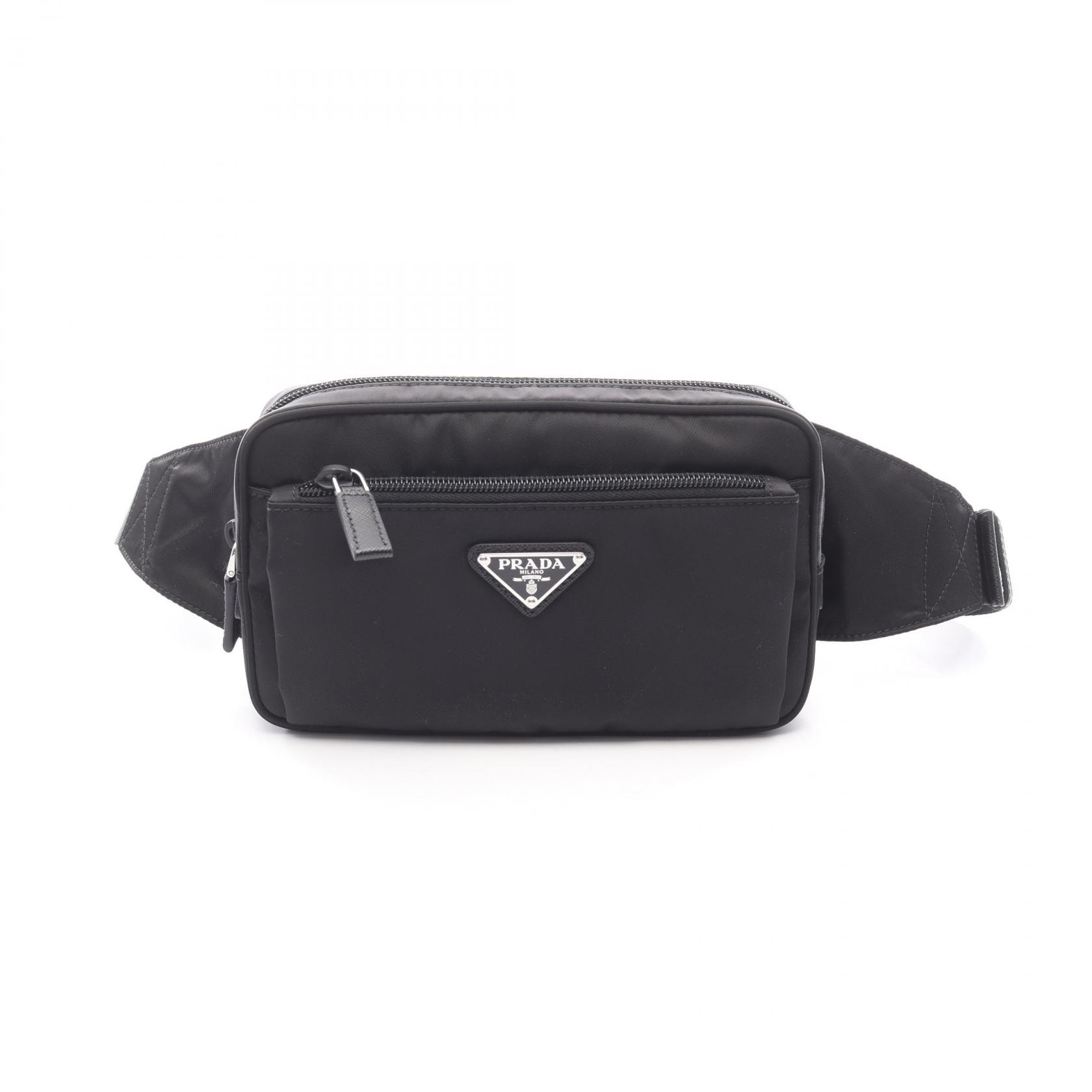 プラダ PRADA Re-Nylon ウエストバッグ ボディバッグ バッグ ナイロン サフィアーノレザー メンズ ブラック系 2VL9772DMGF0002 【新品】