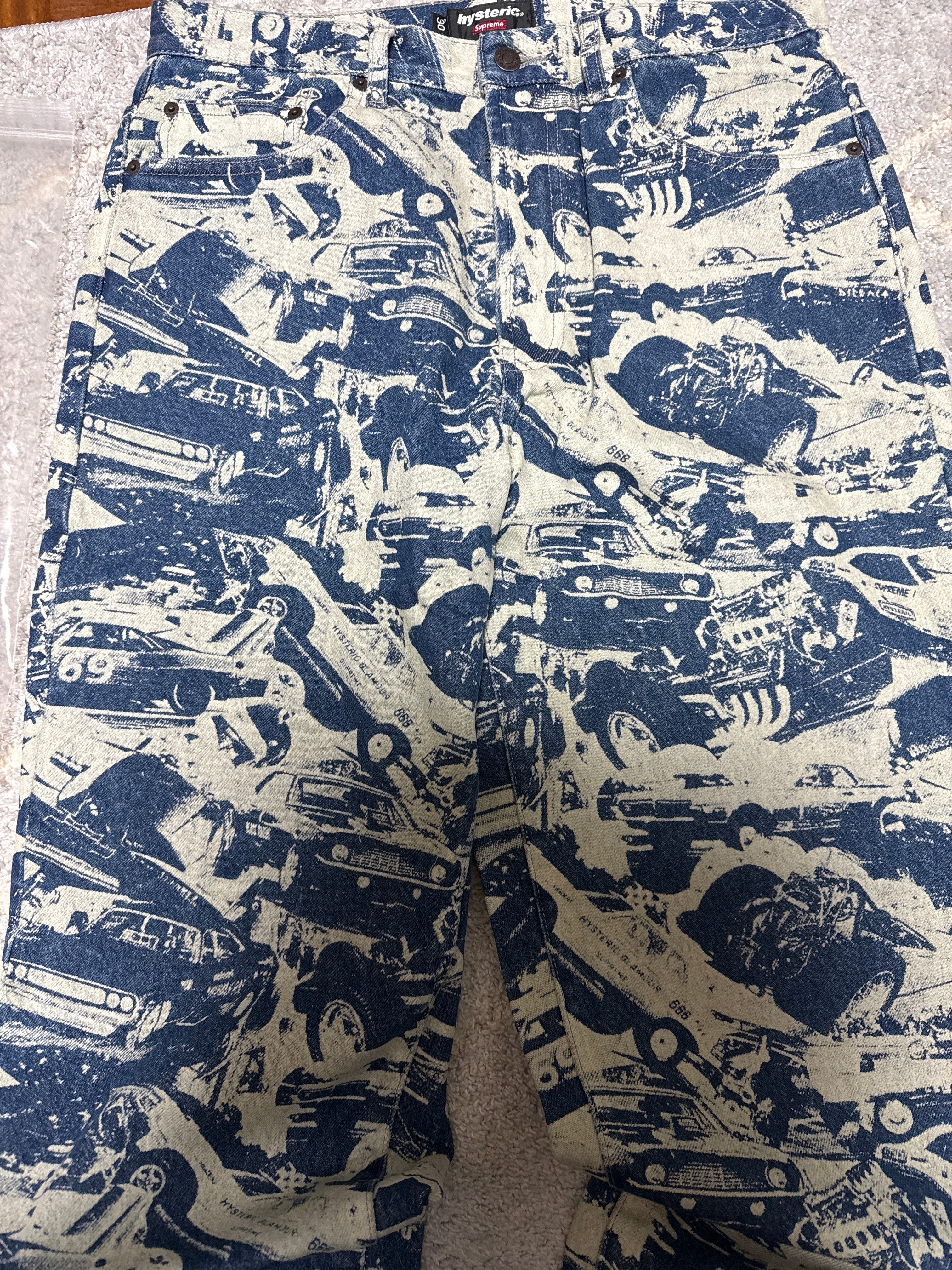 Supreme x HYSTERIC GLAMOUR Cars Baggy Jean "Navy"