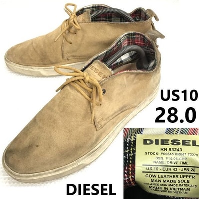 DIESEL/ディーゼル★DRIVE TIME/RN93243/スエード/アンクルブーツ/ハイカットスニーカー【US10/JPN28.0/ベージュ】Shoes/trainers◆UA-157