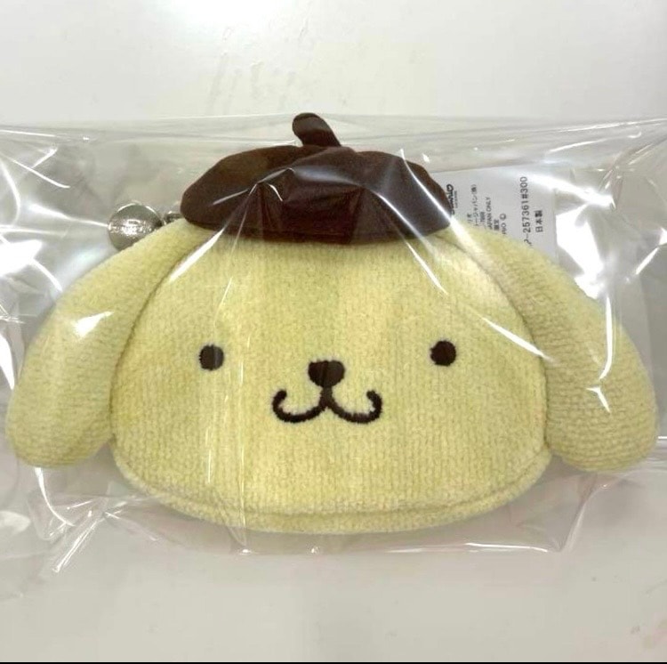 ポムポムプリン ラブラリーバイフェイラー 顔型ポーチ