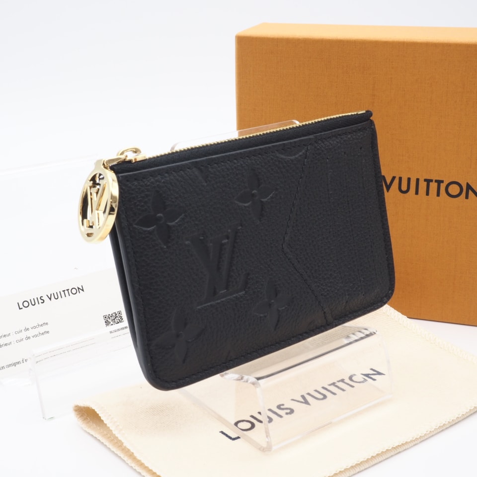 美品 LOUIS VUITTON ルイ・ヴィトン アンプラント カードケース ポルト カルト ロミー ノワール M81883 コインケース ブラック レザー レディース