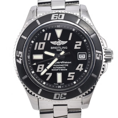 ブライトリング BREITLING A17364 スーパーオーシャン42 ブラック 自動巻き メンズ 良品 箱・保証書付き 腕時計 O#151332